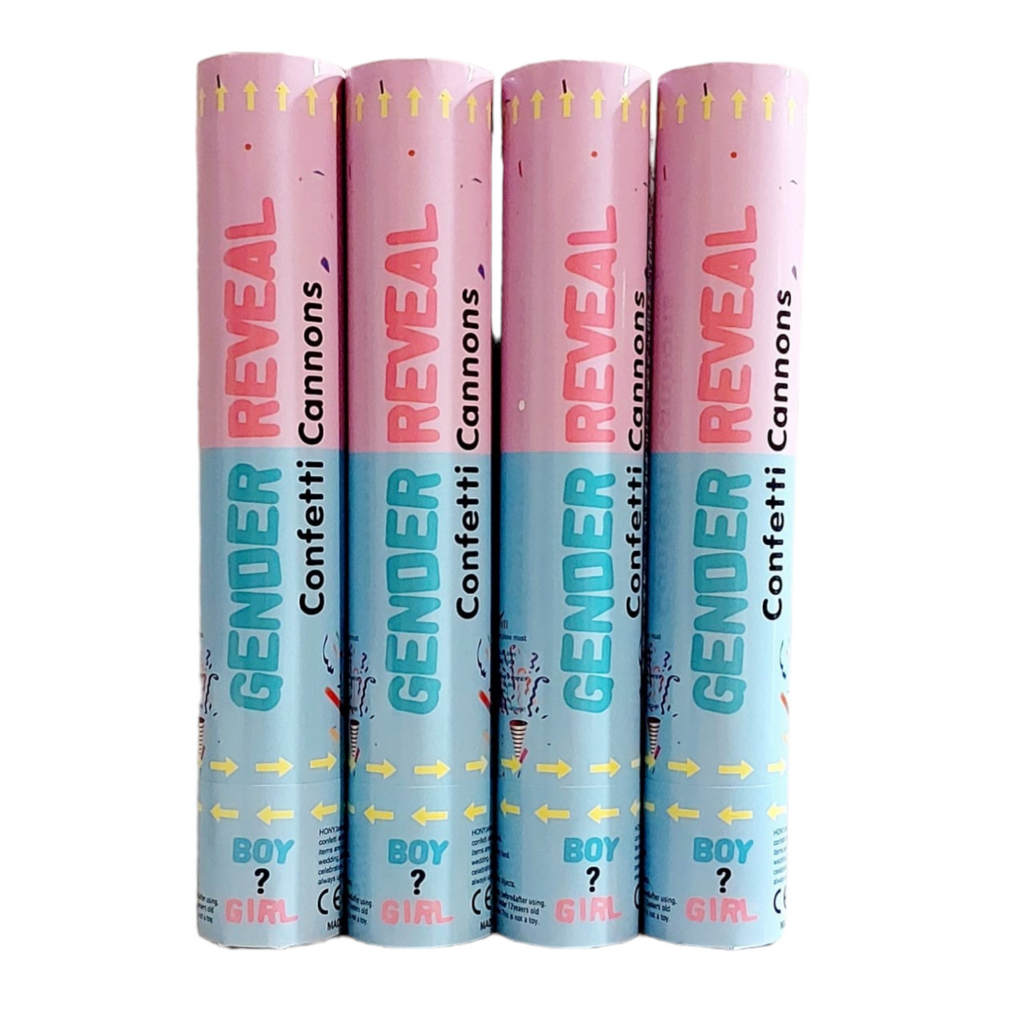 gender reveal powder cannon pink scene