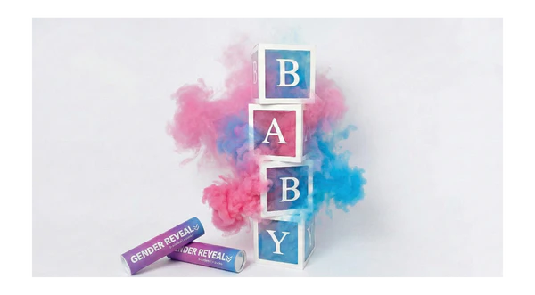 B-A-B-Y Cube + Smoke Bomb 2-Pack - Gender Reveal Cannon
