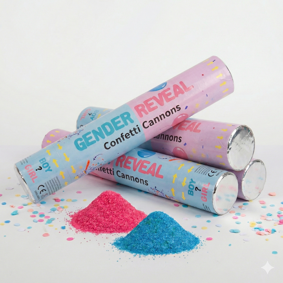 4 Pack 30cm cannons - Gender Reveal Cannon