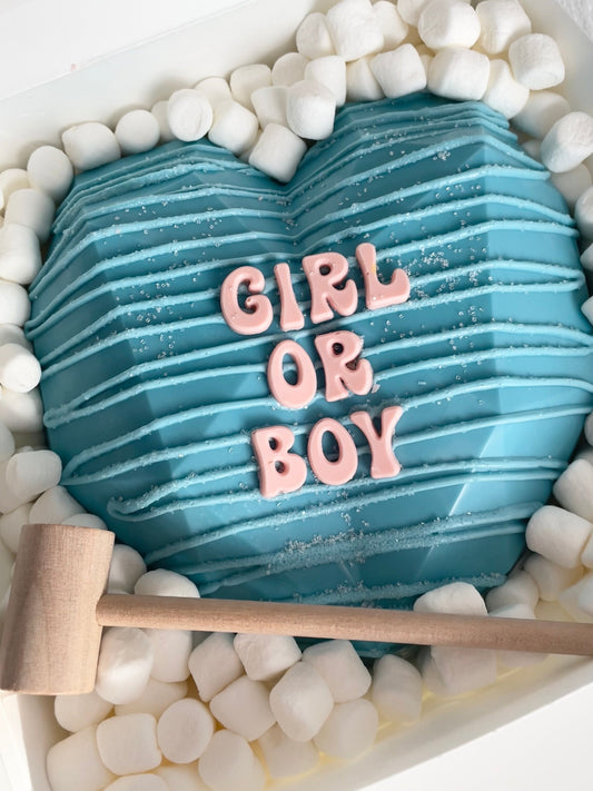 Gender Reveal Heart Smash Cake - Gender Reveal Cannon